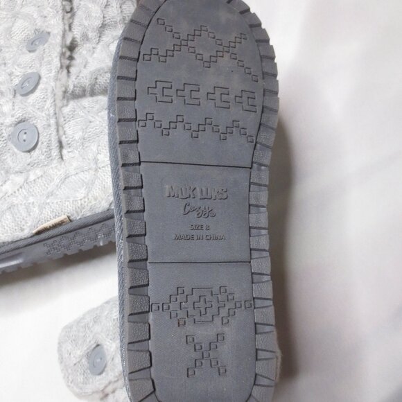 MUK LUKS womens COZY gray BOOTS sweater WINTER warm SIZE 8 - Picture 3 of 9